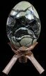 Septarian Dragon Egg Geode - Black Crystals #55486-1